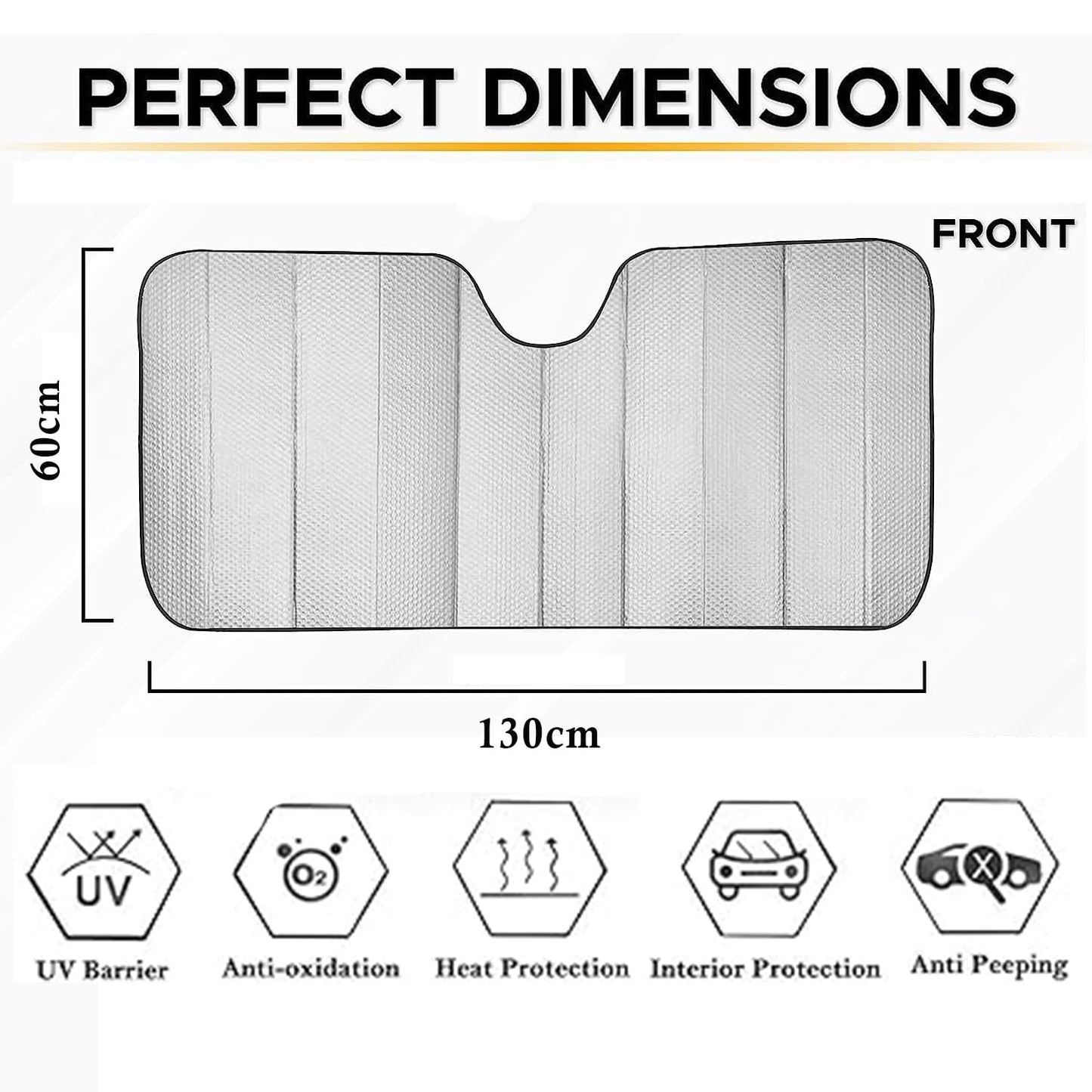 EYUVAA Car Windshield Sunshade Cover Foldable Reflective Blocks UV Rays | Universal Fit Windshield Cover Front Window Protector Shield| Compatible with All Car