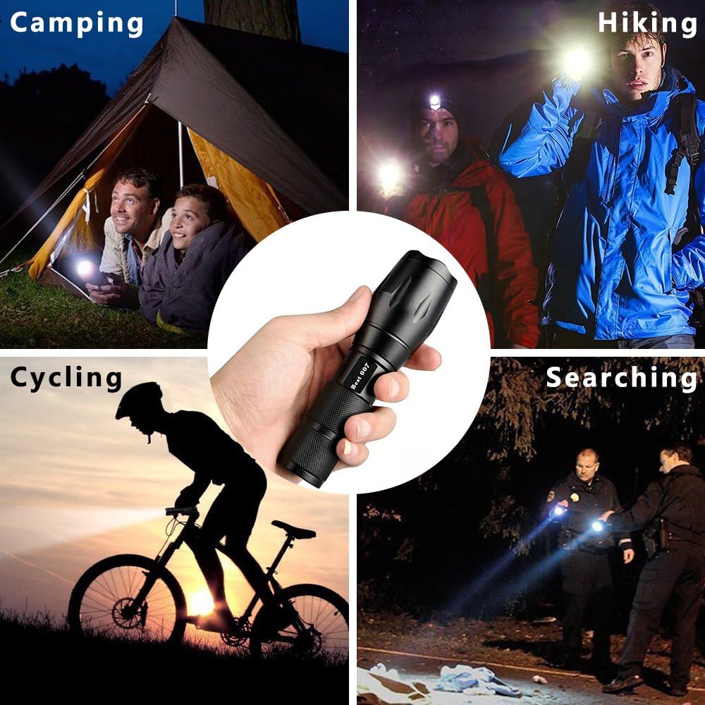 EYUVAA Rechargeable Emergency Torch Light with Universal Battery Charger | Waterproof, Compact, Zoomable Tactical Rechargeable Light for Home, Camping, Hiking, Outdoor & Emergency Use
