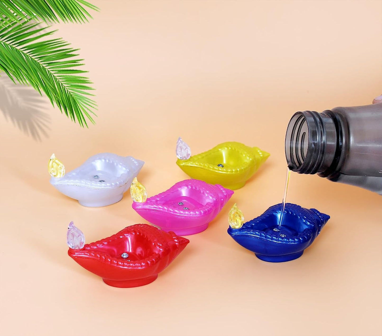 EYUVAA Shankh Water Sensor Diya, Flameless & Smokeless LED Candle, Eco Friendly Decorative Diyas Light, Battery Operated LED Diya for Diwali, Festivals, Office & Home Decoration