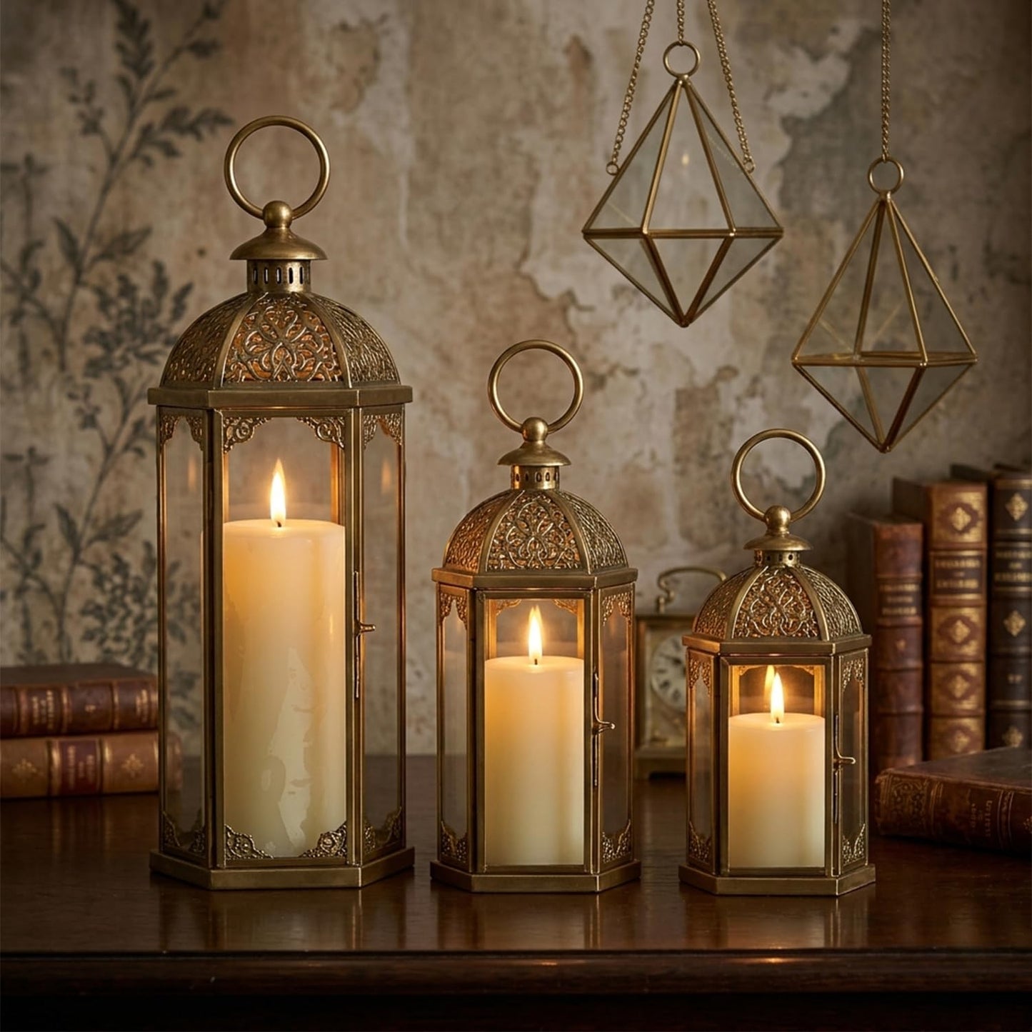 DECOVAA Real Wax Flameless LED Pillar Candles Set of 3 with 3D Flickering Wick, Battery Operated Decorative Candles 4", 5", 6" Height, 3" Diameter Candle Light for Home Decor, Diwali Decoration Items