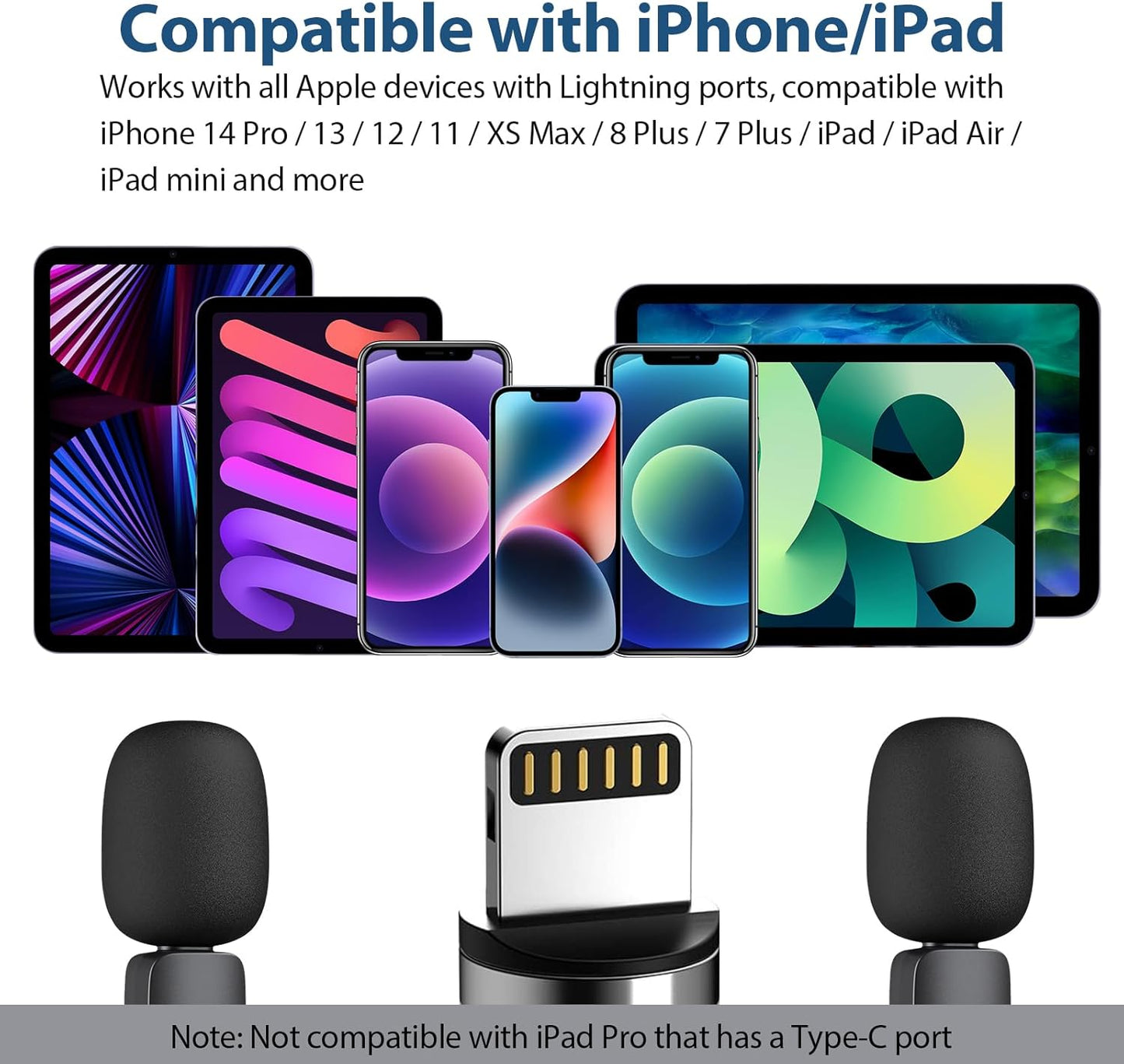 CHAMPKIA K9 Dual Wireless Lavalier Microphone for All Smartphones | Noise Cancellation Dual Mic Set with Receiver for Recording Interviews, Vlogs, YouTube, Reels