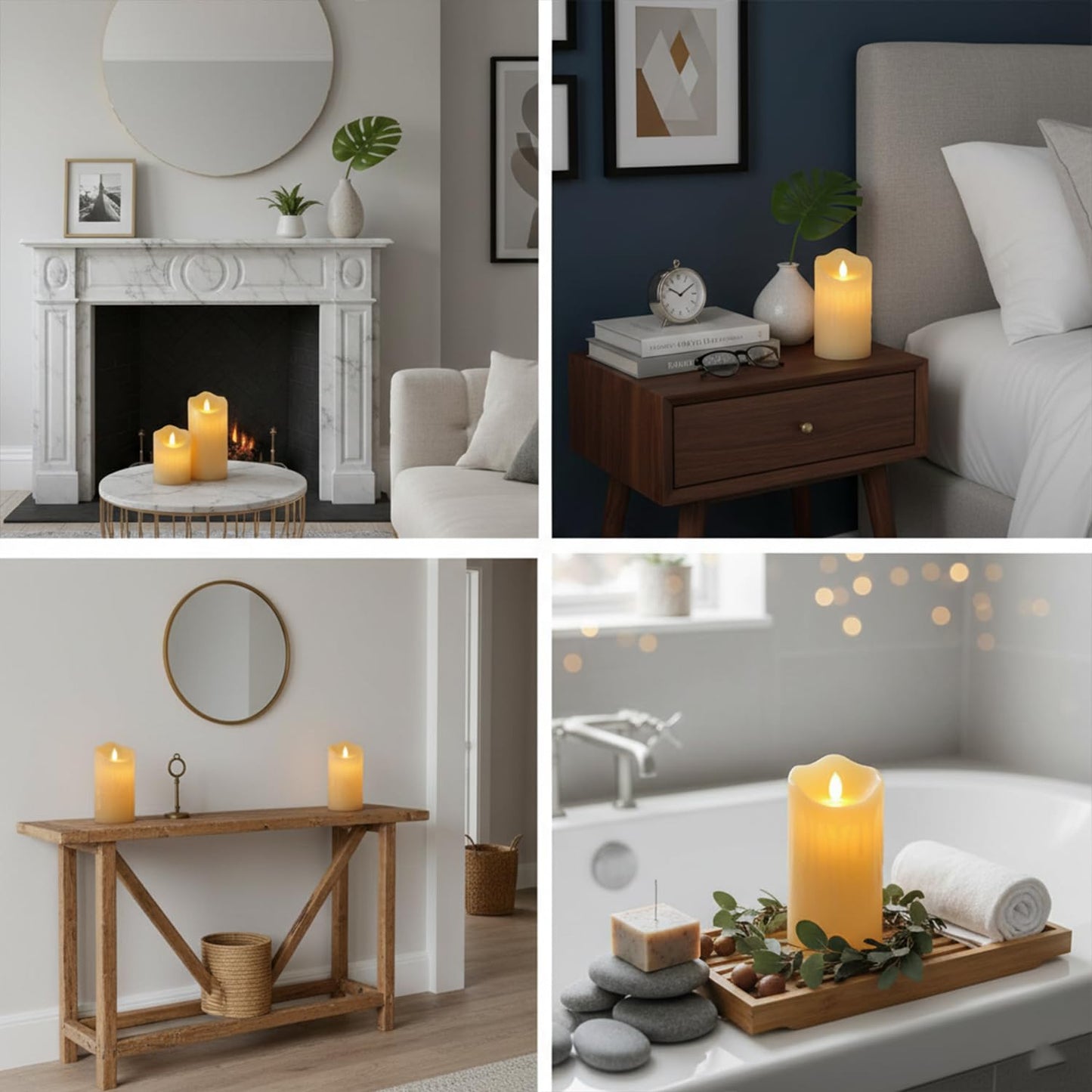 DECOVAA Dripping LED Pillar Candles| Smokeless Battery Operated Flickering Candle Lights| Flameless Tea Light, Decorative Candles for Home Decor, Diwali, Christmas & Festive Décor