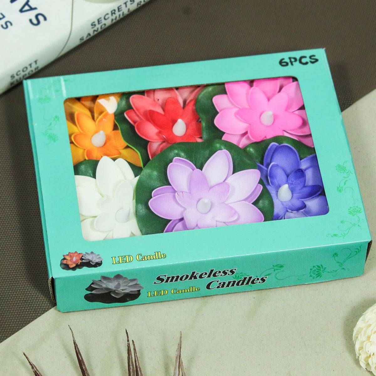 DECOVAA LED Lotus Floating Diya| Waterproof, Battery-Powered, Realistic Lotus Flower Floating Candle for Diwali Décor, Home, Wedding, Mandir, Indoor & Outdoor Decorations (Multicolor)
