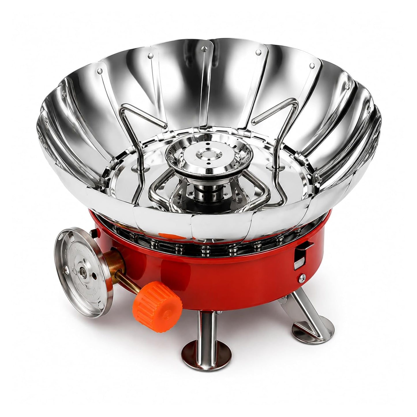 EYUVAA Portable Camping Gas Stove, Windproof Lotus Shape Butane Gas Burner, Foldable Ultra-Light Backpacking Cooking Stove with Carry Bag for Camping, Hiking, Trekking, Picnic & Outdoor Cooking