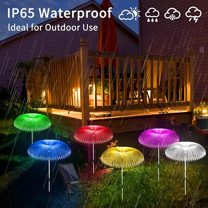 Solar Waterproof Jellyfish shape 7 Colors Flowers Garden LED Lights for Outdoor Yard Pathway Lawn Festival Wedding Party Decoration