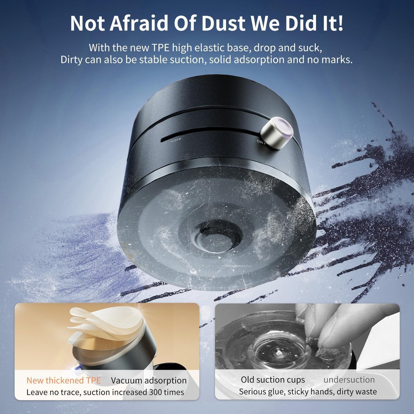 EYUVAA Vacuum Suction Magnetic Phone Holder for Car, Foldable Mobile Holder with Secure Grip Compatible with Mag Safe Car Mount, Windshield, Dashboard, Office Desk, Mirror