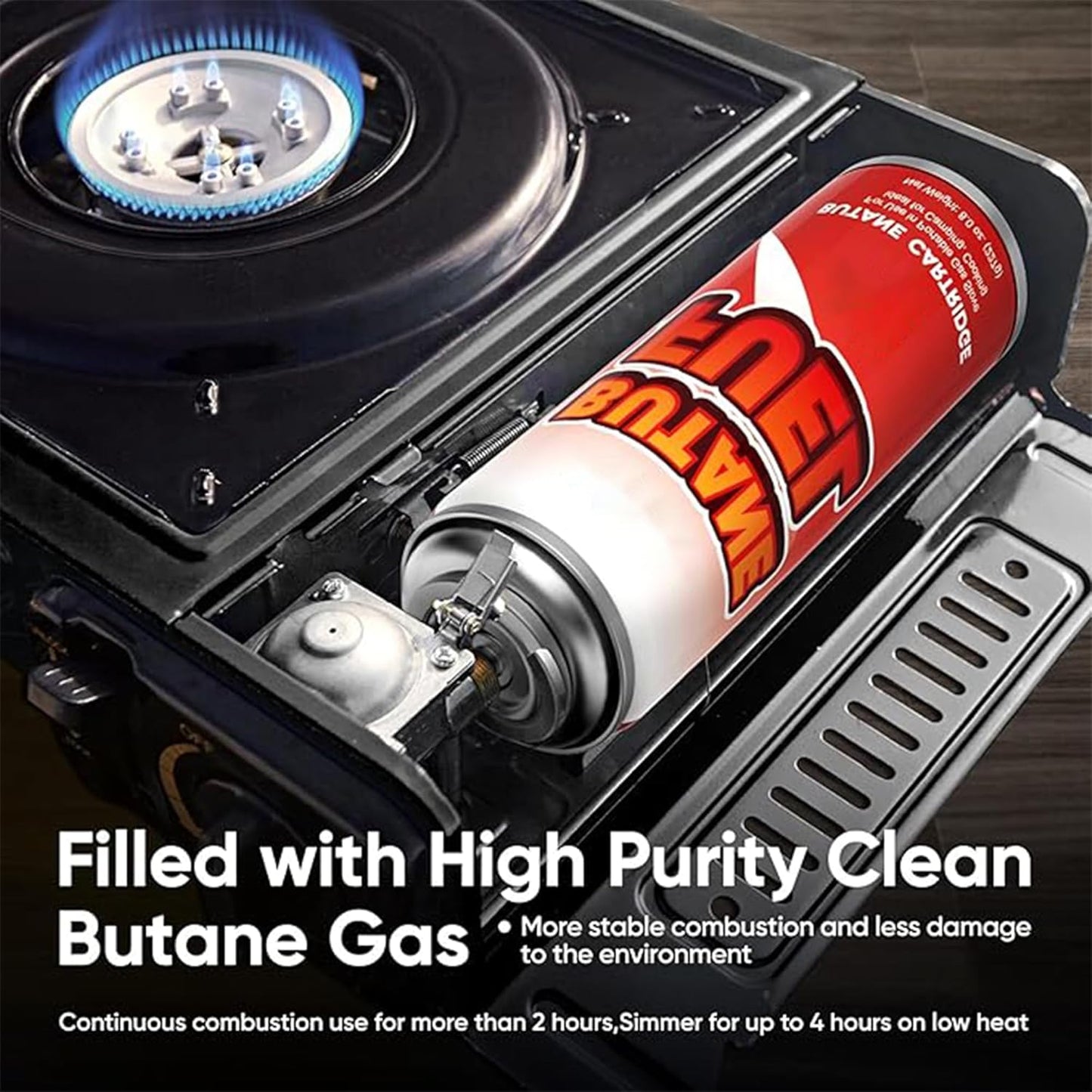 EYUVAA Portable Camping Stove with Butane Gas Cylinder, Lightweight Gas Burner with Carrying Case for Outdoor, Hiking, Trekking & Outdoor Travel