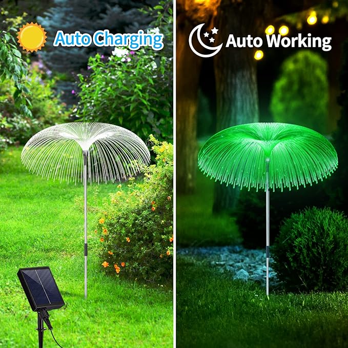 Solar Waterproof Jellyfish shape 7 Colors Flowers Garden LED Lights for Outdoor Yard Pathway Lawn Festival Wedding Party Decoration
