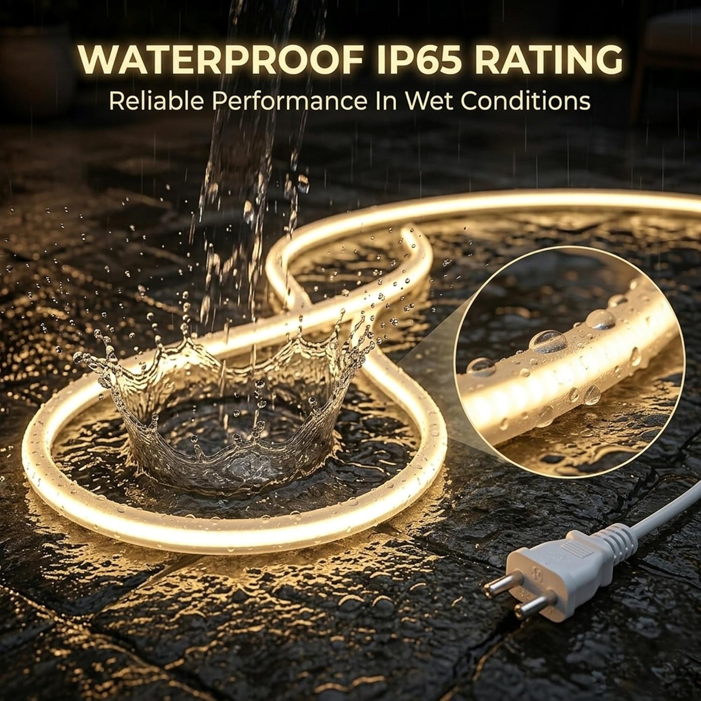 DECOVAA 40 Meter COB Rope Light| 240 LEDs Per Metre Waterproof LED Neon Light for Decoration| Flexible Silicone Strip Light for Bedroom, False Ceiling, Mirror, Wall & Outdoor Décor