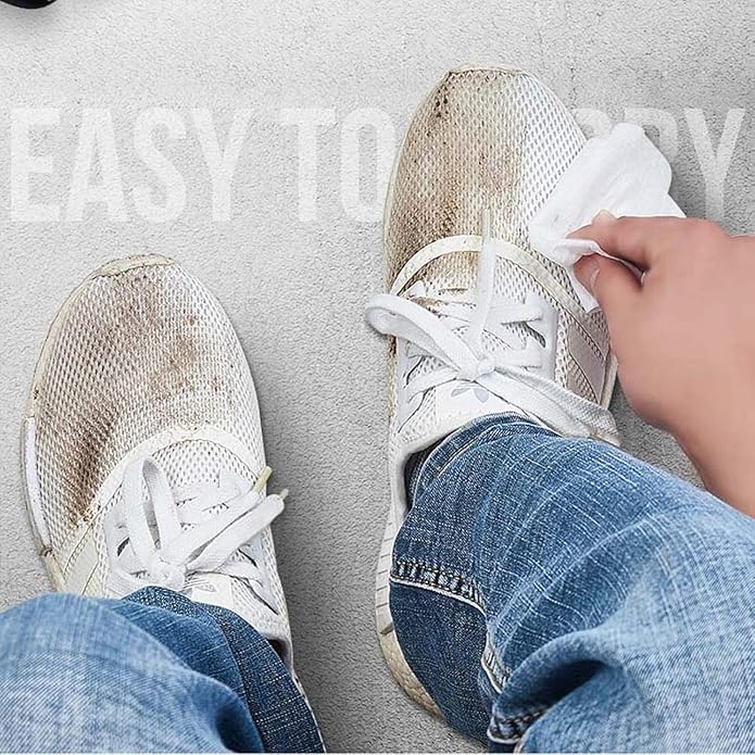 EYUVAA Shoe Cleaning Wipes,Instant Stain & Dirt Remover Sneaker Cleaner Wipes,Travel-Friendly Multi-Purpose Disposable Shoe Shine for White Sneakers, Boots, Leather & Sports Shoes
