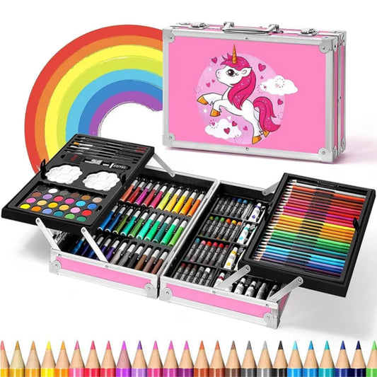 EYUVAA Premium Art Set Box & Painting Kit for Kids, Adults, Artist | 145 Pcs Drawing Box with Oil Pastels, Crayons, Water Color, Colored Pencils Gift Set