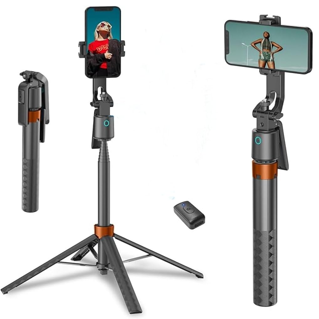 EYUVAA Selfie Stick AI auto face Tracking, 70-inch Long Rod with Bluetooth Remote for Hands-Free Vlogging & Video Shooting Compatible for All Smartphones