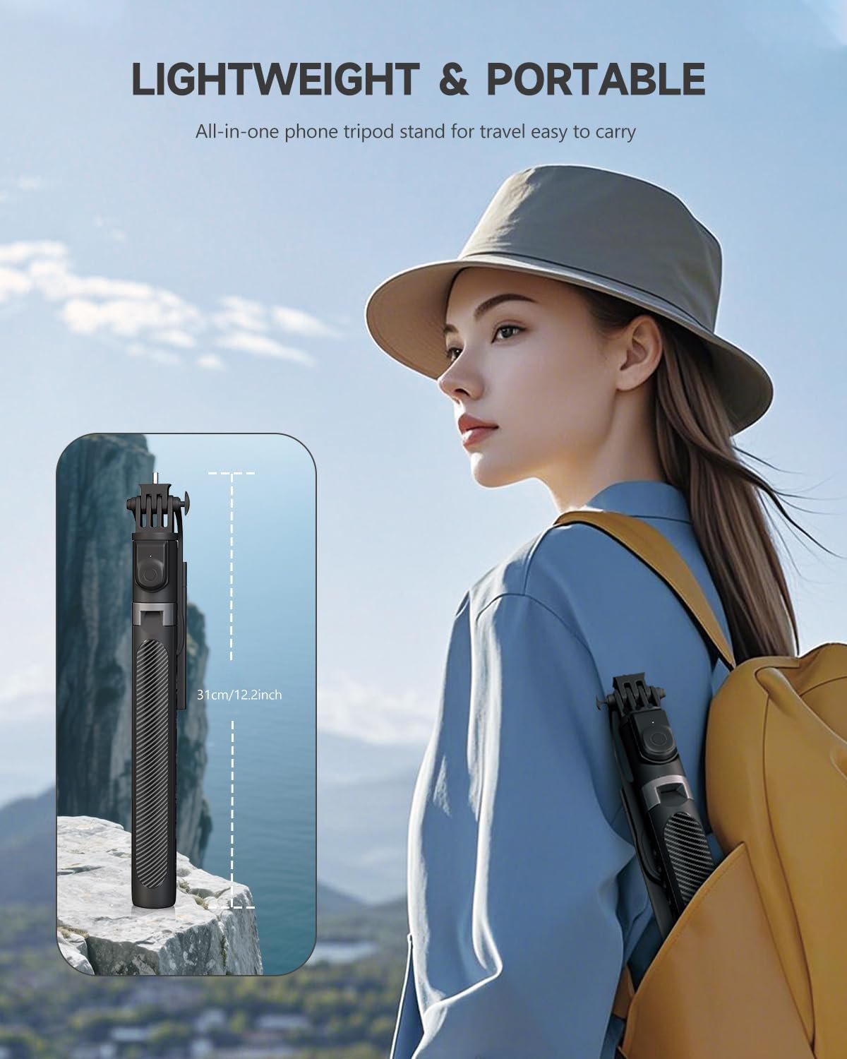 EYUVAA Selfie Stick Tripod for Mobile, Extendable 71inch with 360° Rotation Phone Holder, Bluetooth Remote for Vlogging, Photography & Video Recoding Compatible with All Smartphones