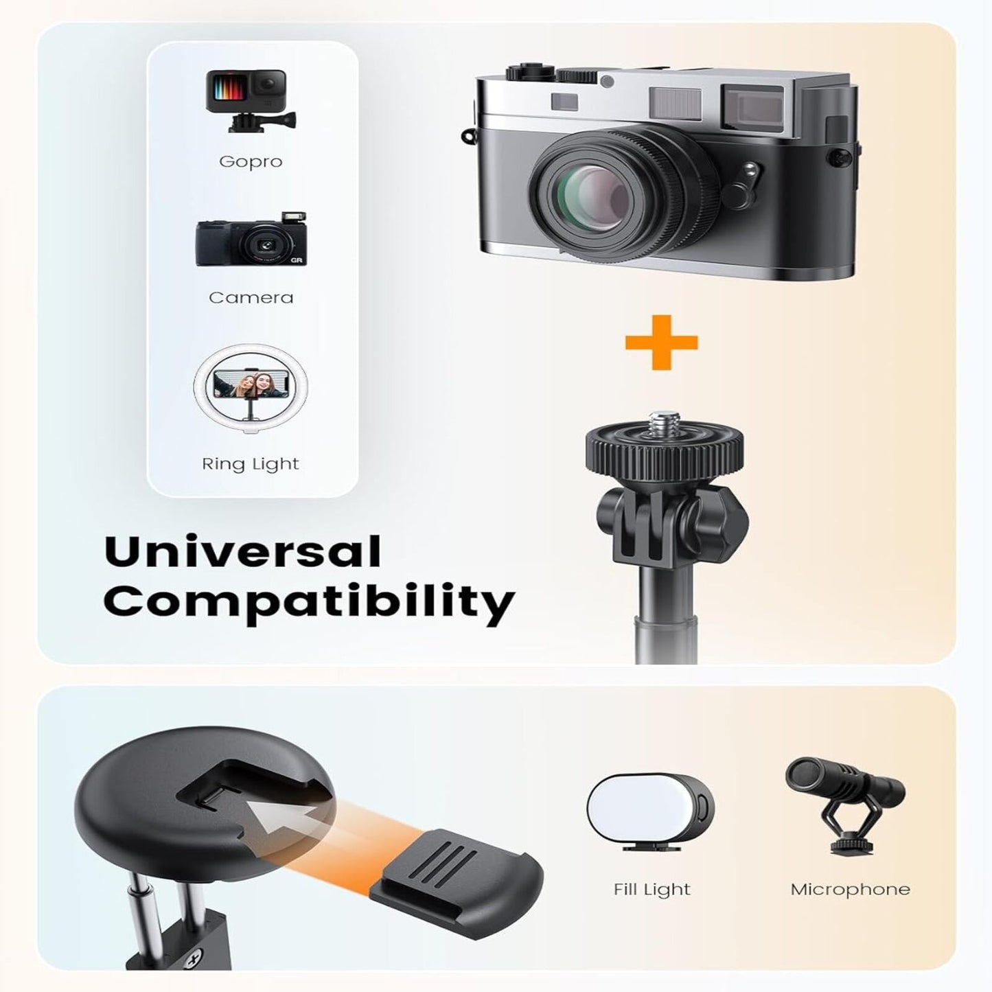 EYUVAA  Selfie Stick Tripod with Remote, 360° Degree Rotation with LED Light, Compact & Extendable Upto 180 cm/5.9 Feet, Tripod Stand for Travel, Vlogging, Compatible with All Smartphones