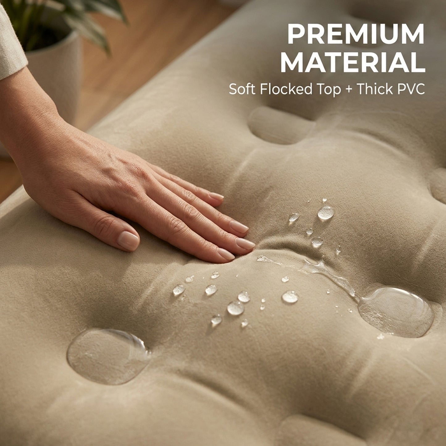 EYUVAA  Inflatable Air Mattress Single Air Bed Portable Camping Travel Mattress with Rechargeable Electric Pump, Waterproof Comfortable Sleeping Surface, Carry Bag Nozzles Repair Kit
