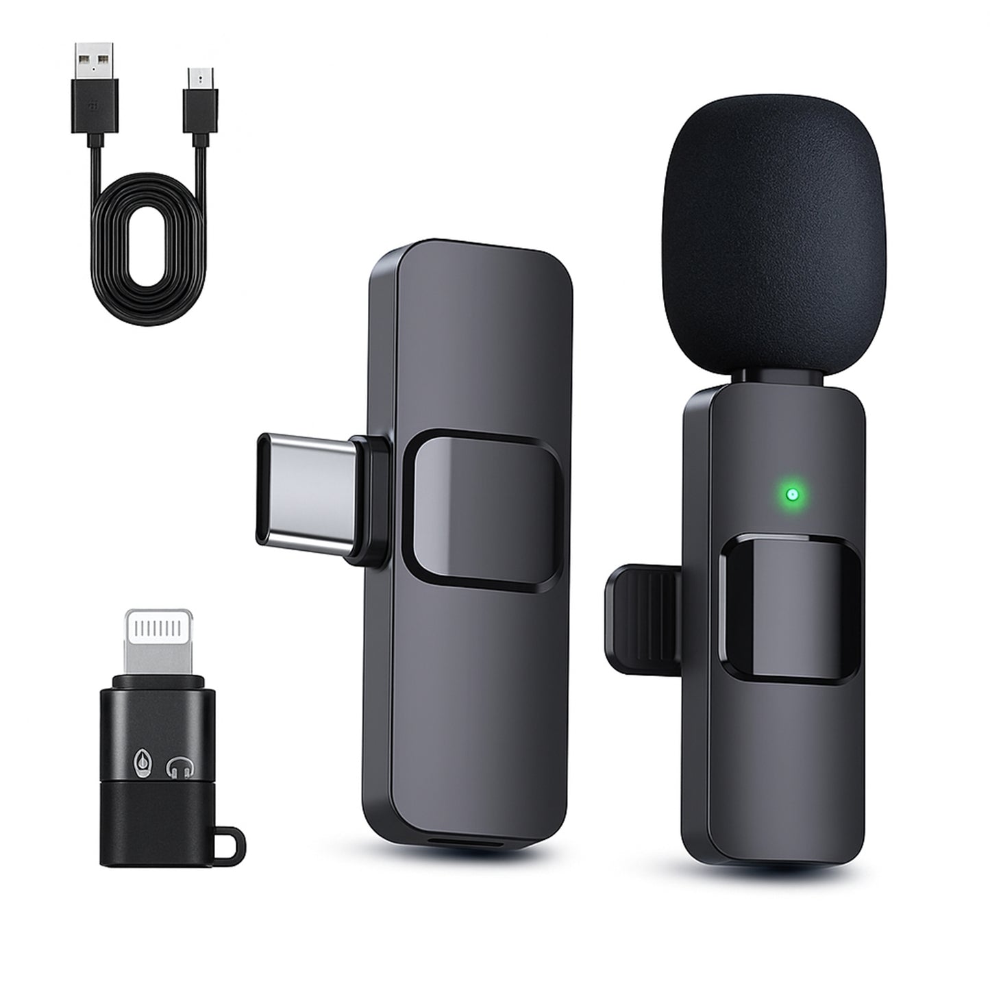 CHAMPKIA Wireless Lavalier Microphone for All Smartphones | Plug & Play Collar Mic with Noise Reduction | Clear Audio for Vlogging, YouTube, Interviews & Online Classes (K-8)