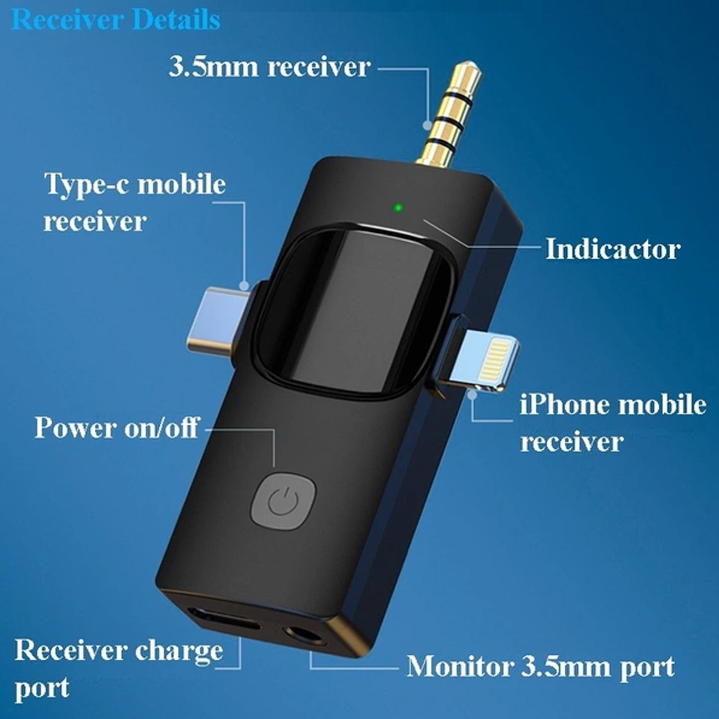 CHAMPKIA K35-2 Dual Wireless Collar Microphone, Plug & Play Lavalier Mic, Noise Cancellation, LED Indicator, Long Battery Life | Compatible with All Smartphones & DSLRs for YouTube & Interviews