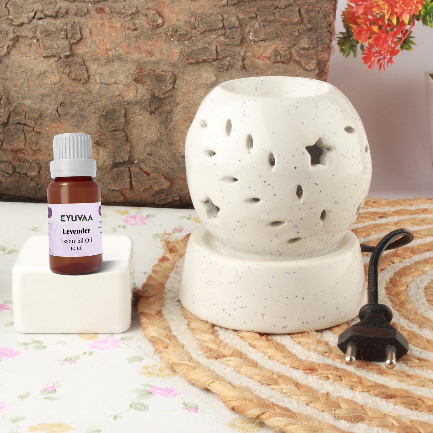 Star-Shaped Electric Aroma Diffuser for Home Fragrance, Night Lamp, Aromatherapy Ceramic Diffuser|Diffuser Set for Room Fragrance with 10ml Essential Oil