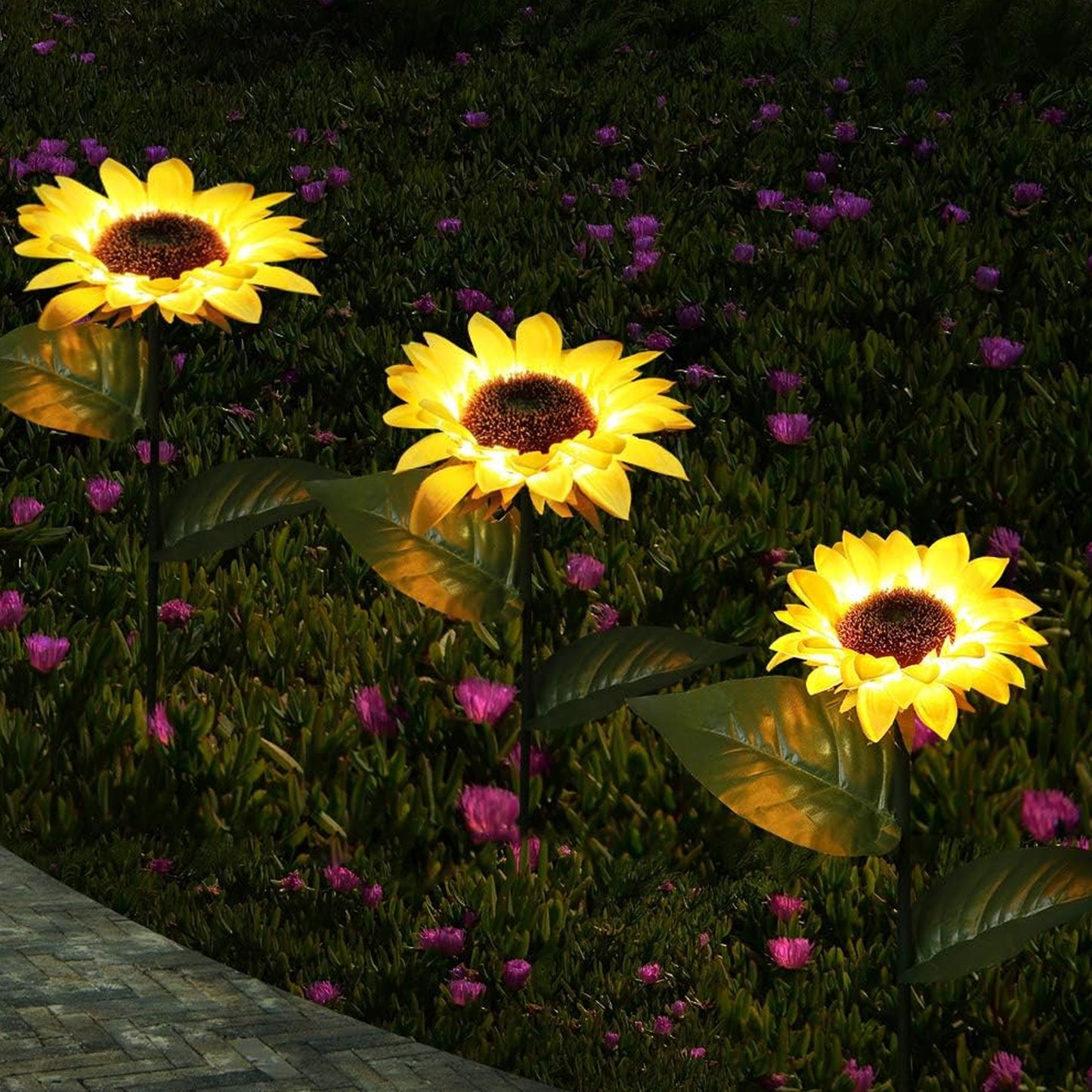 Solar Sunflower Lights, Waterproof Solar Sunflower LED Light For Outdoor & Garden, Yard Decorations