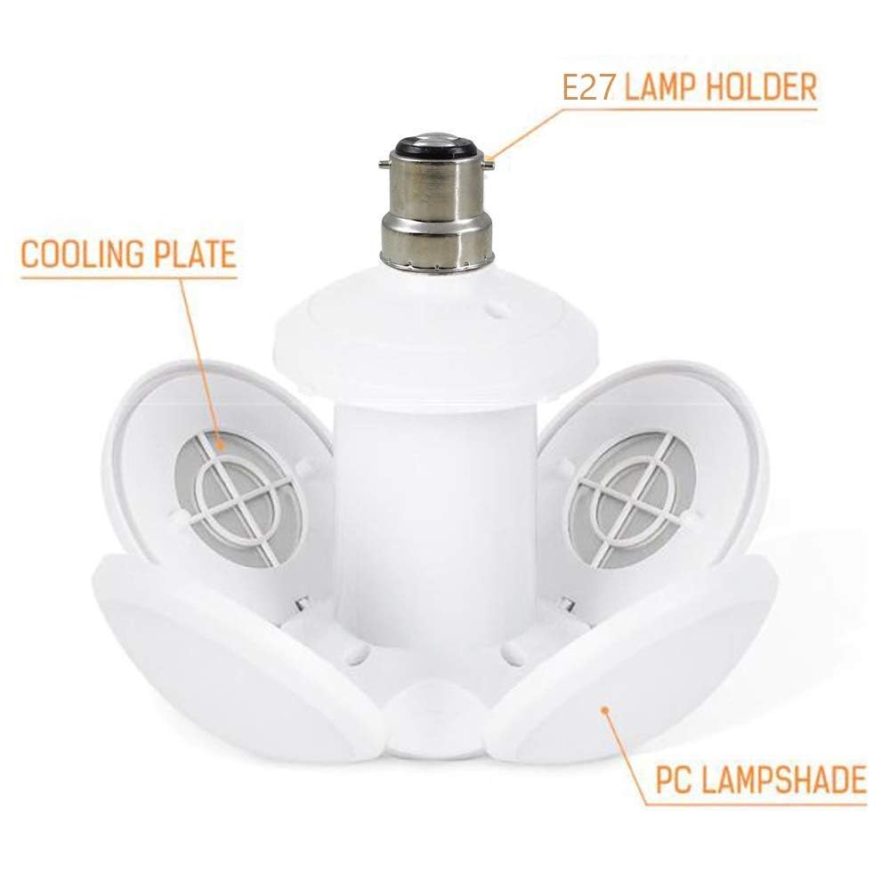 40W Foldable Light 4+1 Leaf Football LED Light Bulb (Cool White)