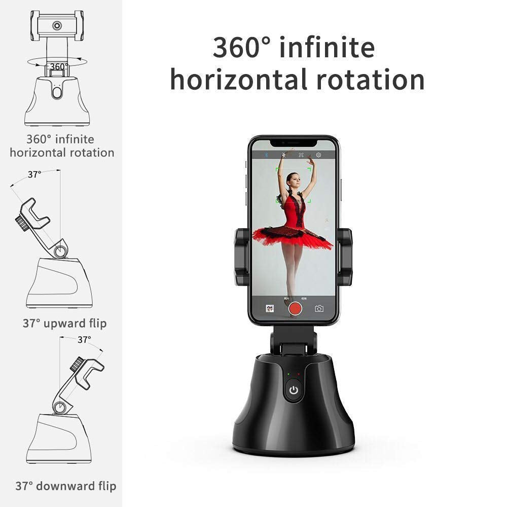 The Personal Robot-Cameraman, 360 Rotation Auto Tracking rotatable Smart Following Face & Object Tracking Intelligent shootings Phone Mount Personal Sensor Holder Tripod