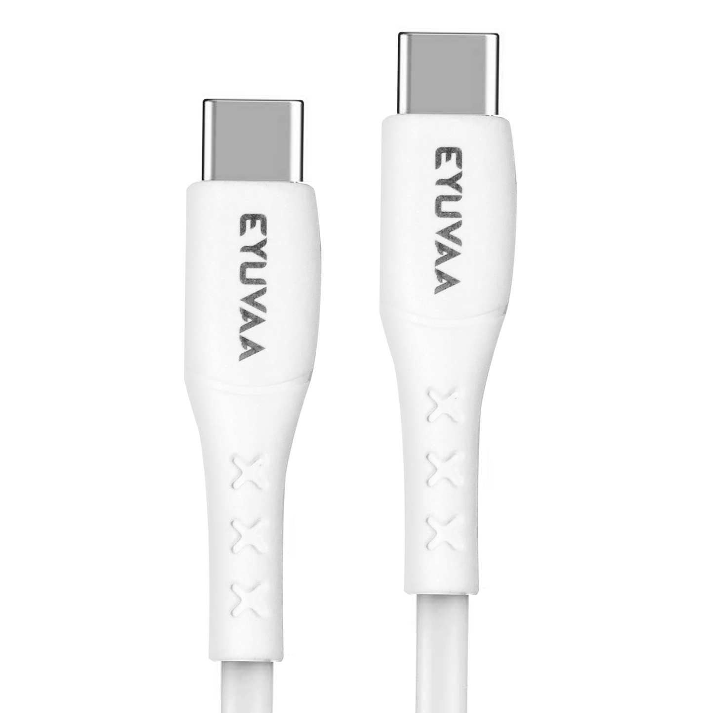 EYUVAA Type C to Type C Fast Charging Cable & Data Sync 480 Mbps | Unbreakable 60W,3A Rapid Turbo Charging Cable (3.3 Feet,1 Meter, White)