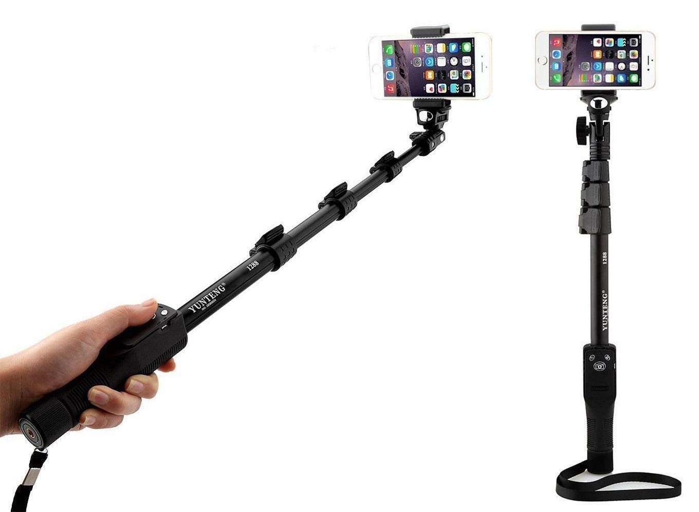 Universal Smartphone Mount with Bluetooth Operated Extendable Selfie Stick and Wireless Remote