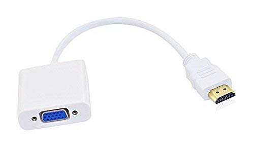 HDMI to VGA Converter Adapter Cable for Computer, Desktop, Laptop, PC, Monitor, Projector, HDTV, Chromebook, Raspberry Pi, Roku, Xbox and More (White)