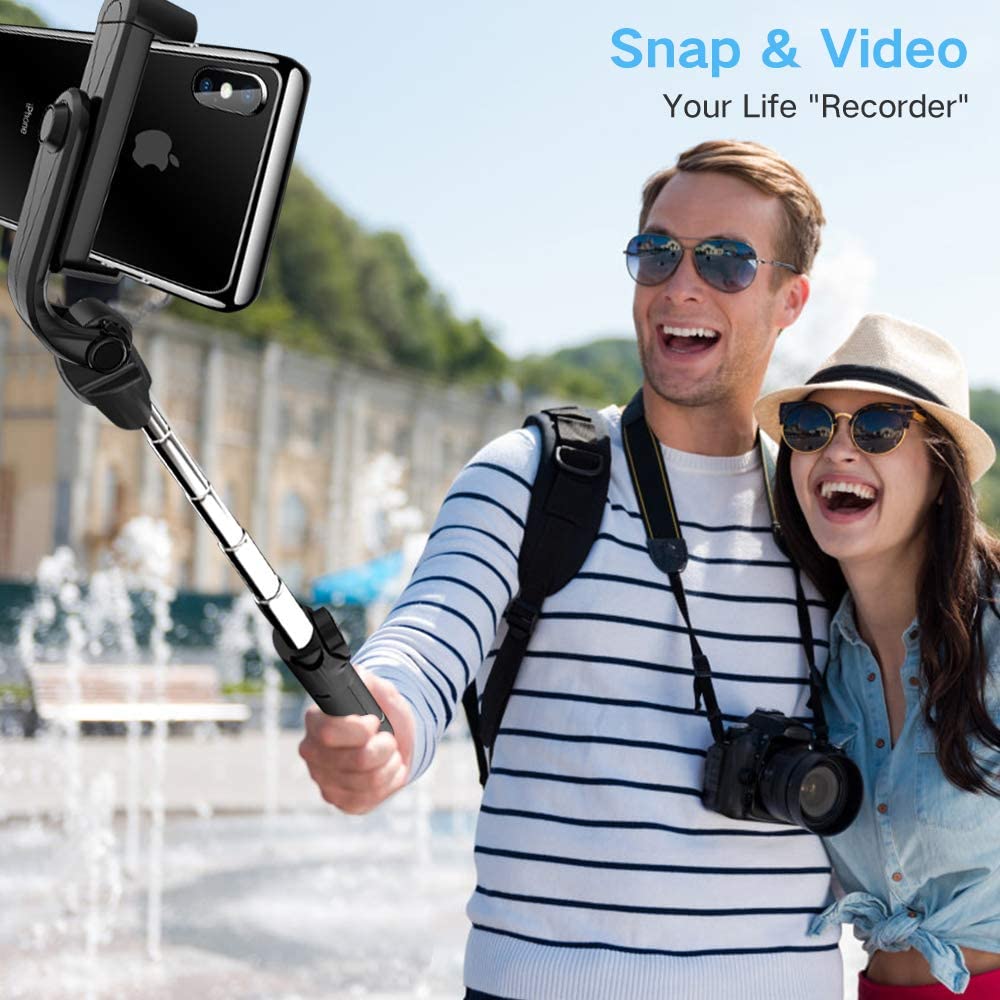 Portable 3 in 1 Tripod Mobile Stand & Selfie Stick with Bluetooth Remote (Black)