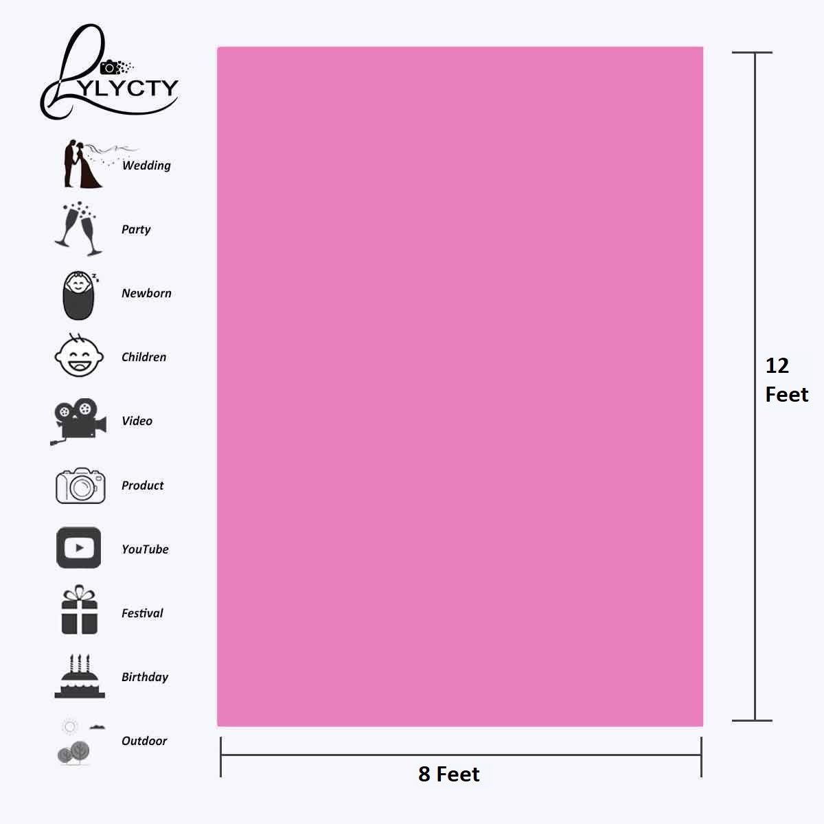 Lycra Wrinkle Resistant pink Screen Photography Background Cloth for Photoshoot Portrait Video Shooting (8x12 ft) (Pink)