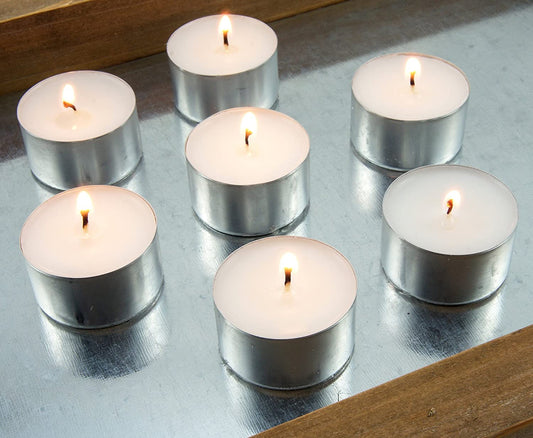 Uncented smokeless 9 Hrs Burning Tealight Candles for Home Decor Birthday Party Festival Reception Celebrations (Set of 50)