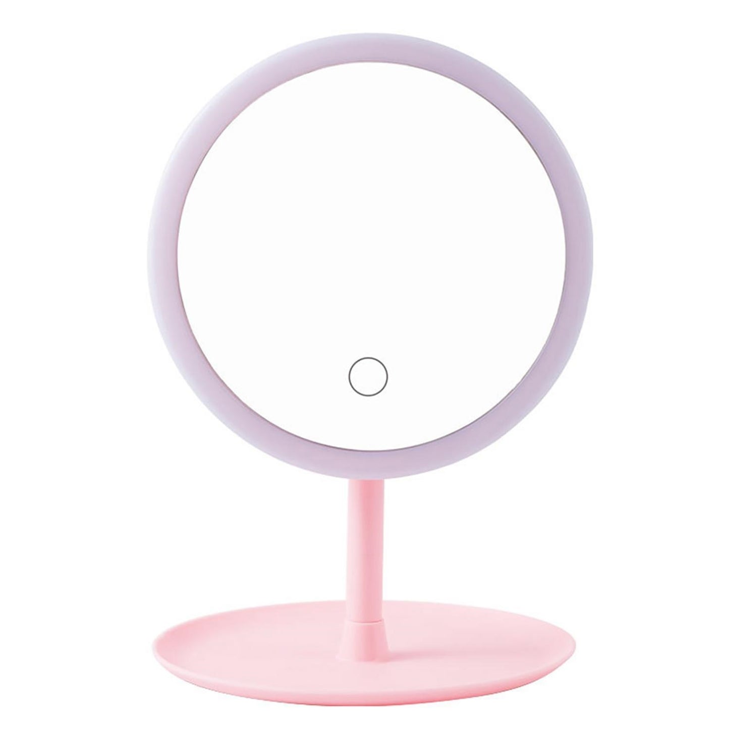 Portable Makeup Mirror with LED Fill Light, Rechargeable Touch Desktop Mirror with 3 Color Lighting