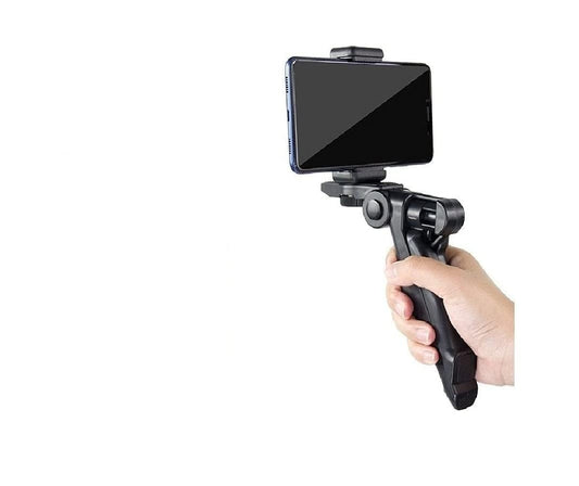 EYUVAA Mini Pistol Tripod Stand for Camera Mobile with 2 in 1 Phone Holder Clip Lightweight Photography Gun Handgrip Tripod