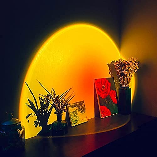 EYUVAA Sunset Lamp with Remote Rainbow Colour Changing Projection Night Light USB Charging Sunlight lamp