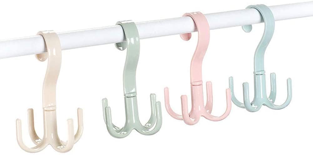 EYUVAA Rotating Closet Tie Rack and Belt Organizer, 4 Hook Hanger for Belts, Ties, Bag, Purse, Scarves, Cloths (Random Colour) (3 Pack)