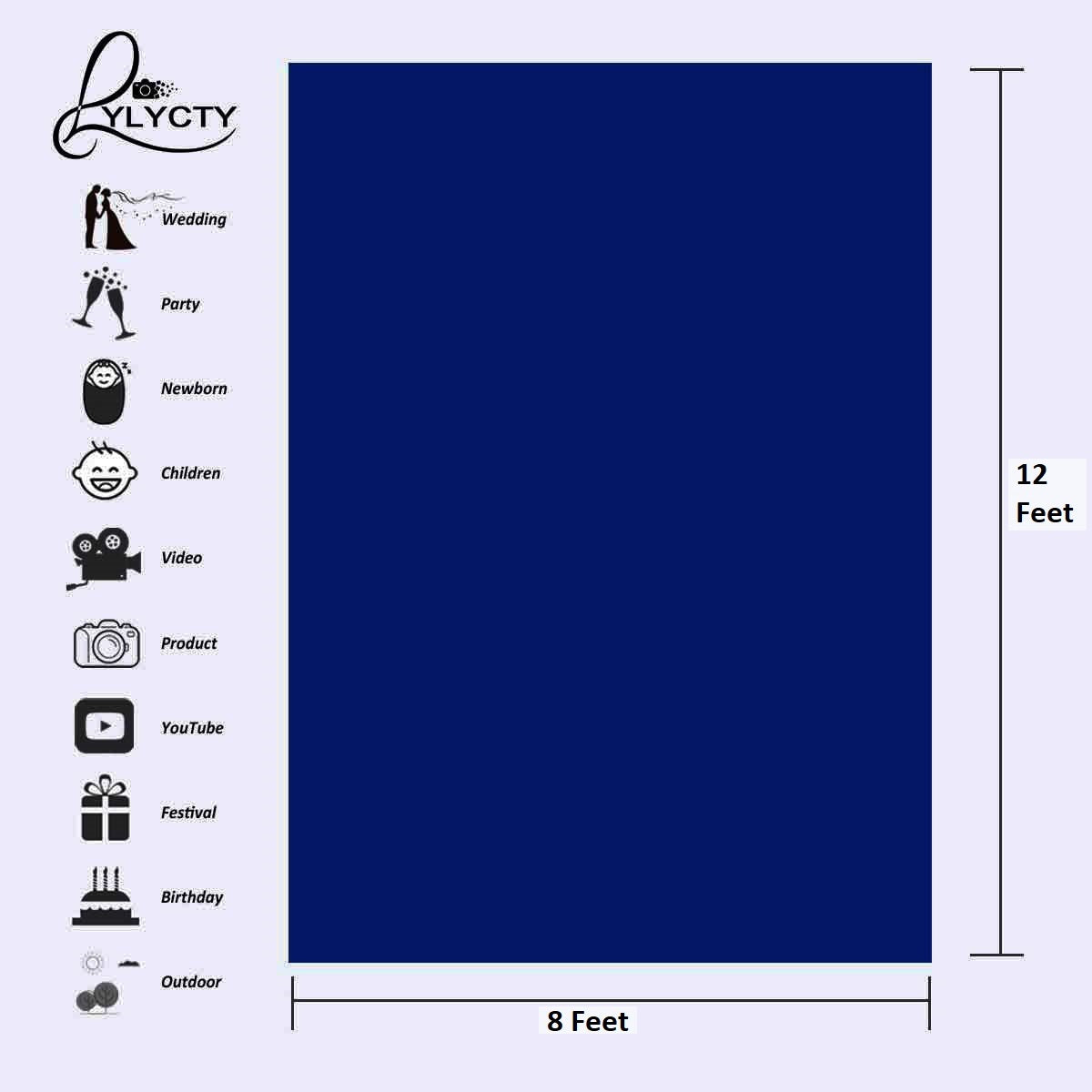 Lycra Wrinkle Resistant Blue Screen Photography Background Cloth for Photoshoot Portrait Video Shooting (8x12 ft) (Blue)
