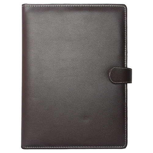 EYUVAA PU Leather Conference File Folder for Document,offices,home,schools,colleges 5 Compartment with Magnetic Button Lock (SIZE A4) (DARK BROWN)