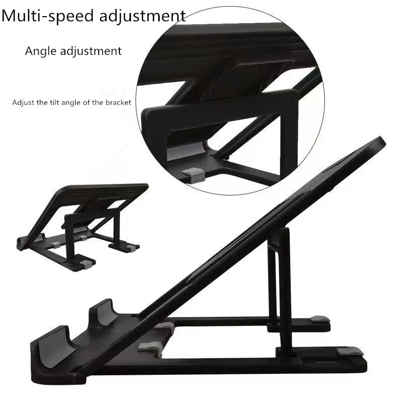 EYUVAA Adjustable Laptop Stand Portable Foldable Tablet Stand Holder with Free Phone Stand (Black)