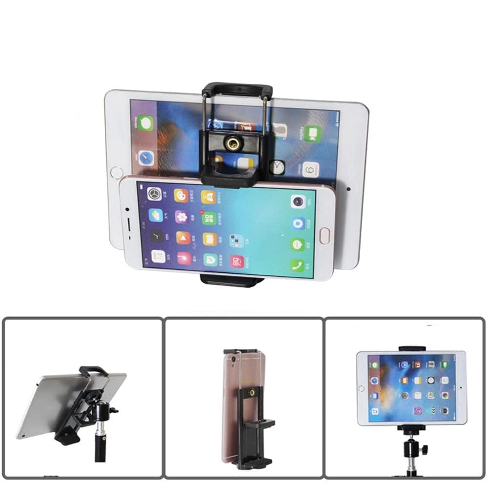 EYUVAA Tablet Mobile Holder 2 in 1 Tripod Mount Phone Tablet Holder Clip for i-Phone, i-Pad, Tab Clamp Clip Stand
