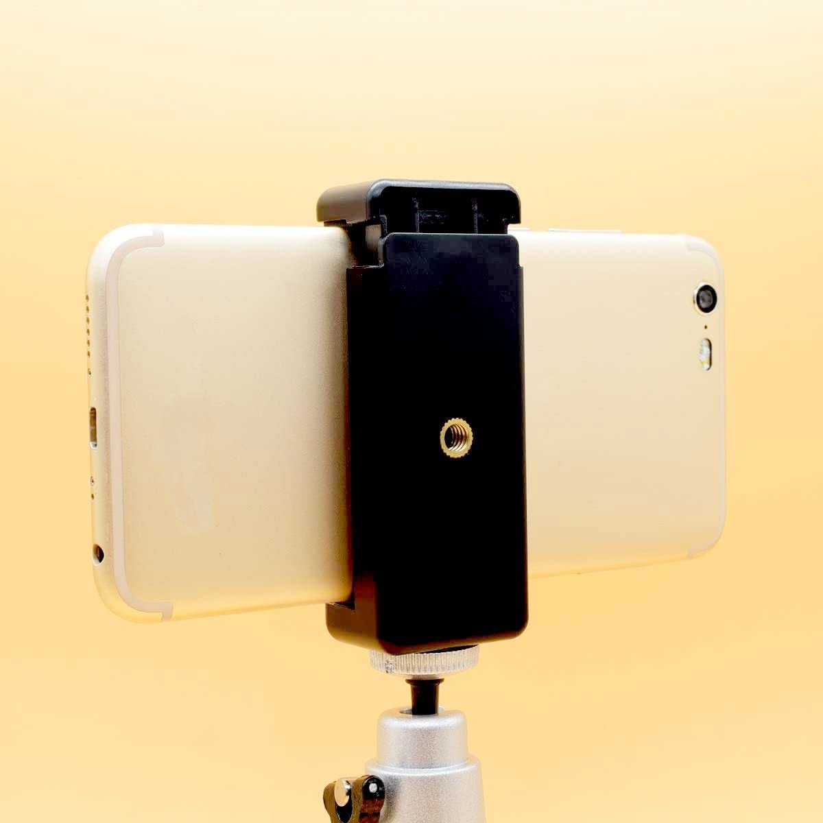 EYUVAA Monopod Holder Clip for Mobile Camera & Tripod Mount Holder Adjustable Smartphone Clip Compatible with All Smartphones