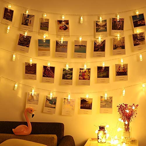 10 Photo Clips Lights Home Decoration Warm White Lights for Hanging Photos, Cards and Artwork