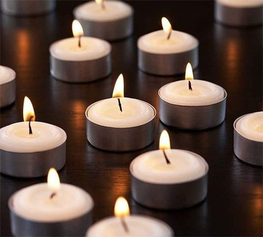 4 Hrs Burning Tealights Candles for Decoration (White, Pack of 100)