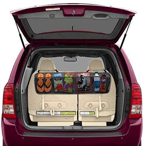 EYUVAA Cargo Accessories Organizer, Car Organizer Back Seat Trunk Organizer, 4 Multi-Pockets for Bottle, Tissue Box and Umbrella (Black)