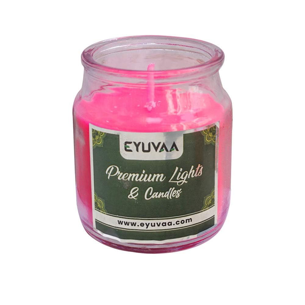 EYUVAA Classic Sentend Jar Candle For Home Decor on Diwali and for Occasion,Party, Birthday, Celebration Large Jar candle (ROSE)