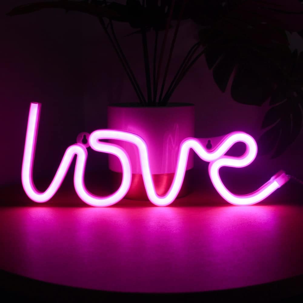 Love Neon Sign USB or Battery Neon Light for Wall,Love Sign Light For room Decoration, home decore