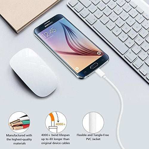 Micro USB V8 Data Cable | 3A Fast Charging Cable (1 Meter, White)