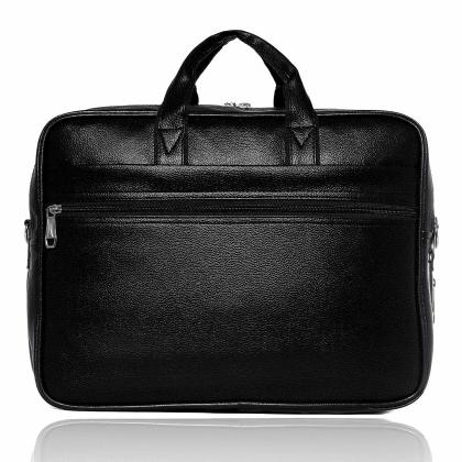 EYUVAA PU Leather Laptop & Tablet Shoulder Sling Office Bag for Men & Women Water Proof Bag, Messenger Bag for Office, Meetings, School (16 inch Black)
