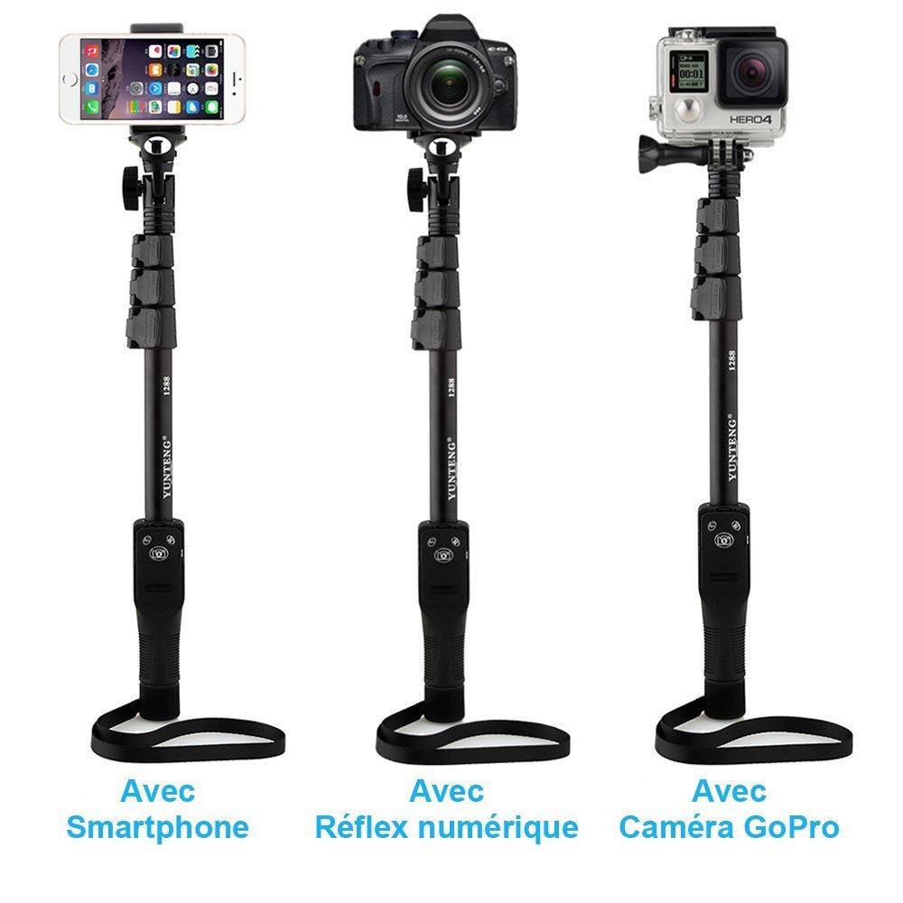 Yunteng 1288 - Bluetooth Operated 50" Expendable Selfie Stick (Black)
