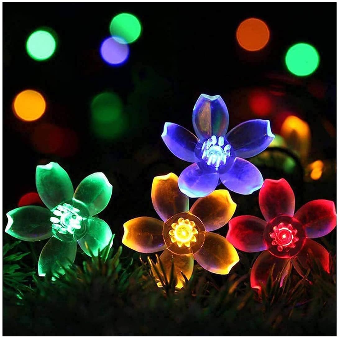 EYUVAA 16 LED Flower Lights for Home Decoration Waterproof Flower Fairy Lights, Flexible Flower Decorative Lights, Flower Lights for Pooja Room, Diwali Lights, Festival (14 Feet, Multicolor)
