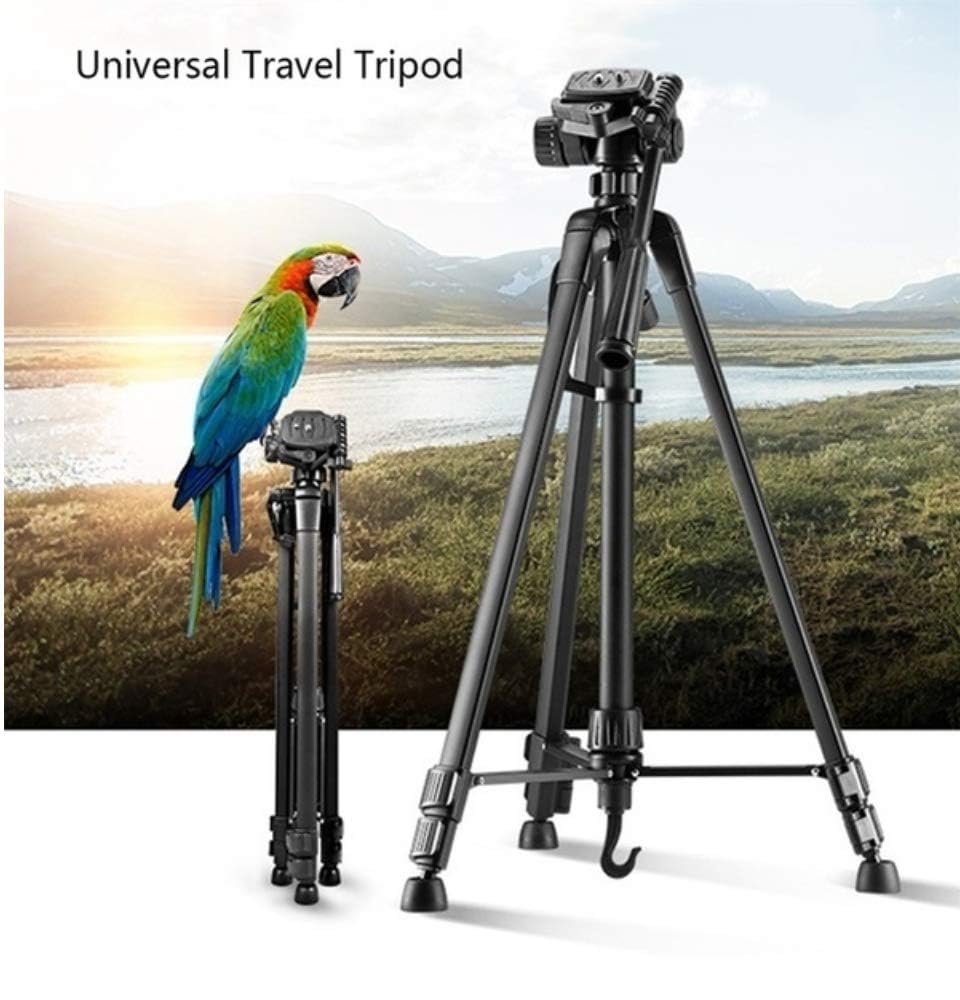 EYUVAA 55 Inch Aluminum Camera Tripod for All DSLR Cameras & Mobile Phones with Phone Holder for Videos & Photos (Multicolor)